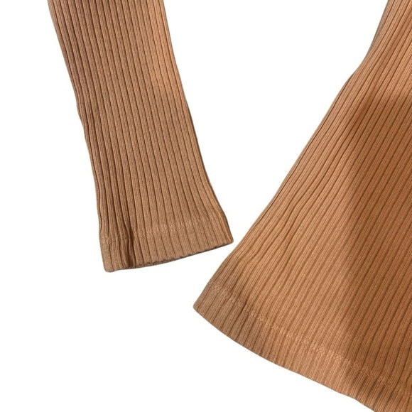 AGOLDE Lyza Ribbed Stretch Cut Out Top in Tan Medium Excellent Condition - Picture 6 of 7